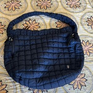 Free People Quilted Carryall Bag Navy